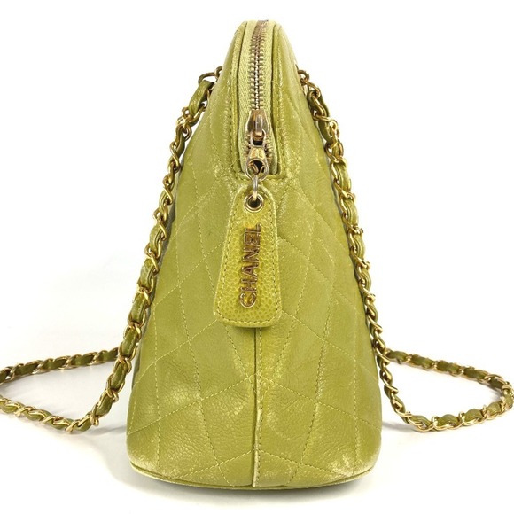 CHANEL Green Caviar Leather Shoulder Bag - Picture 4 of 16